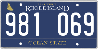 RI license plate 981069