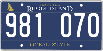 RI license plate 981070