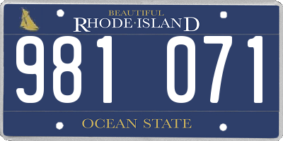 RI license plate 981071