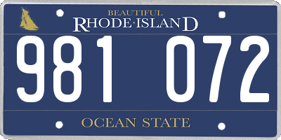 RI license plate 981072