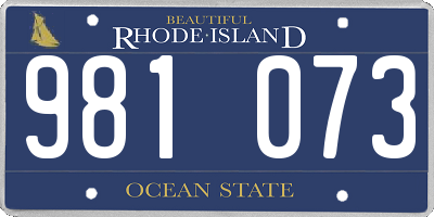 RI license plate 981073