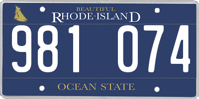 RI license plate 981074