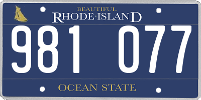 RI license plate 981077