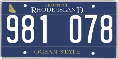 RI license plate 981078