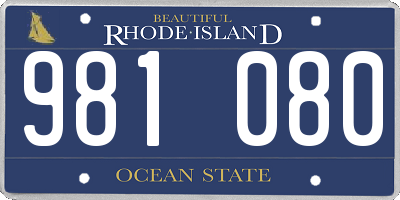 RI license plate 981080