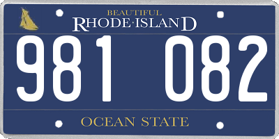 RI license plate 981082