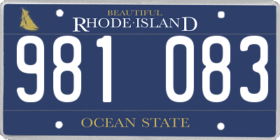 RI license plate 981083