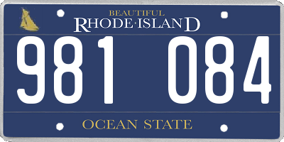 RI license plate 981084