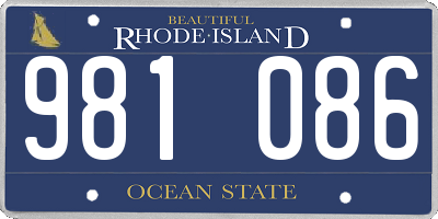 RI license plate 981086