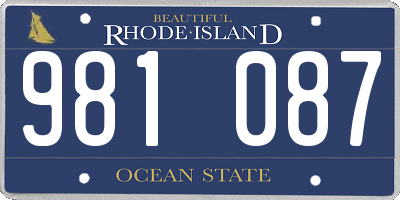 RI license plate 981087