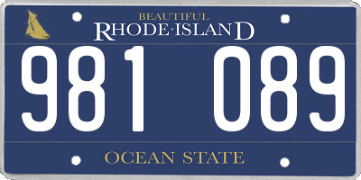 RI license plate 981089