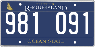 RI license plate 981091