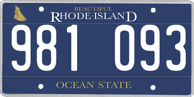 RI license plate 981093