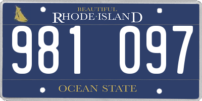 RI license plate 981097