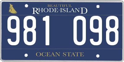 RI license plate 981098