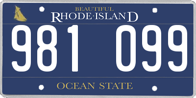 RI license plate 981099