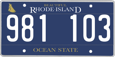RI license plate 981103