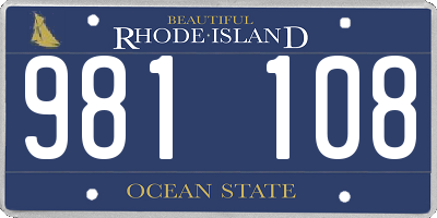 RI license plate 981108