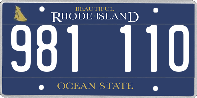 RI license plate 981110