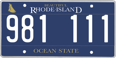 RI license plate 981111