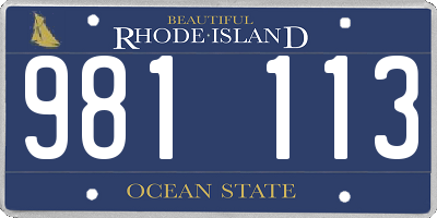 RI license plate 981113