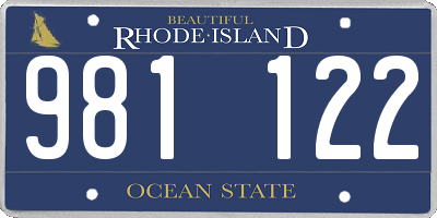 RI license plate 981122