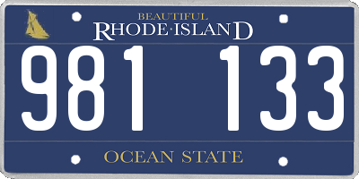 RI license plate 981133