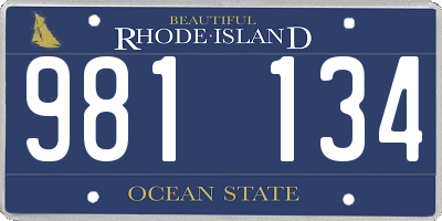 RI license plate 981134