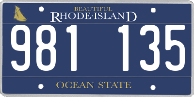 RI license plate 981135