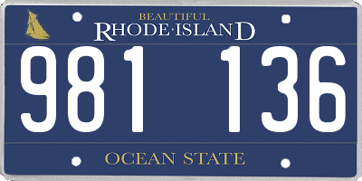 RI license plate 981136