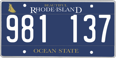 RI license plate 981137