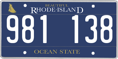 RI license plate 981138