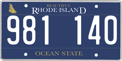 RI license plate 981140