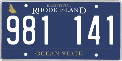 RI license plate 981141