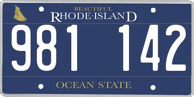 RI license plate 981142