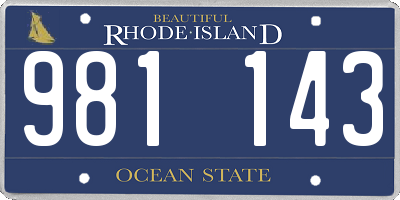 RI license plate 981143