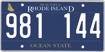 RI license plate 981144