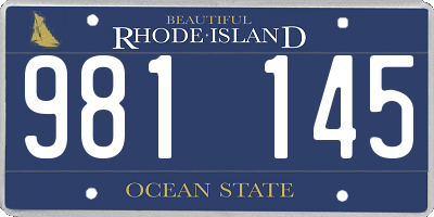 RI license plate 981145