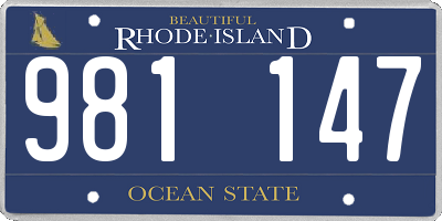 RI license plate 981147