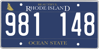 RI license plate 981148