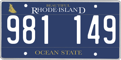 RI license plate 981149