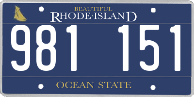 RI license plate 981151