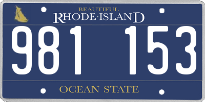 RI license plate 981153