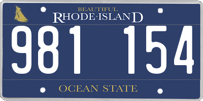 RI license plate 981154