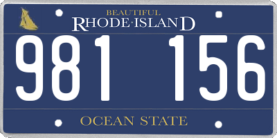 RI license plate 981156