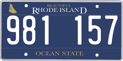 RI license plate 981157