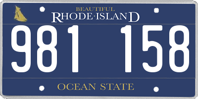 RI license plate 981158