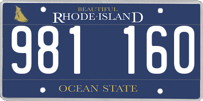 RI license plate 981160