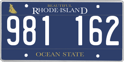 RI license plate 981162