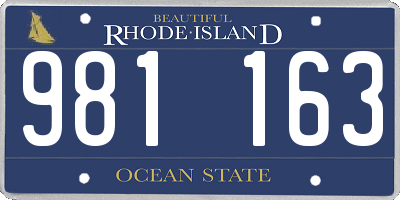 RI license plate 981163